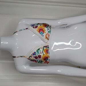 Sunshine79 Floral Bikini Top NWT Size 4